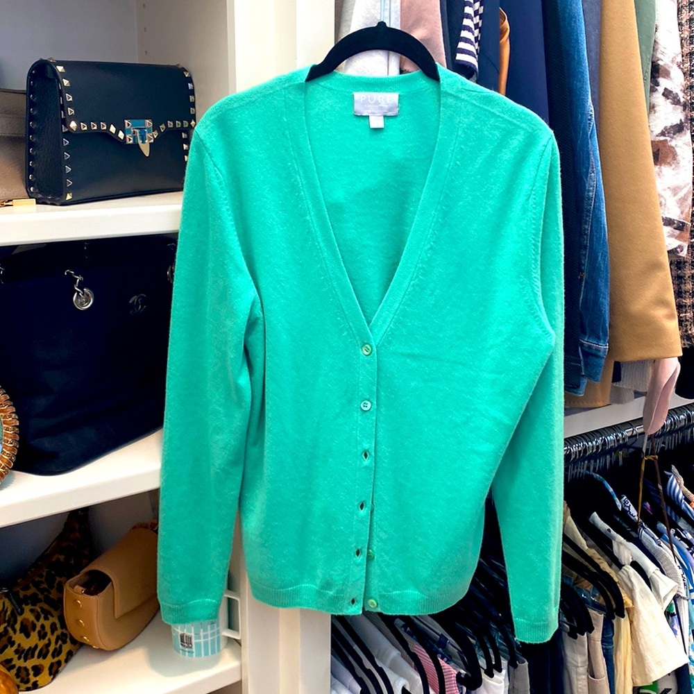 Pure Cashmere Soft Green Cardigan